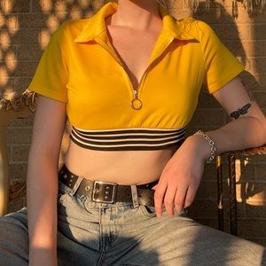 Fashion Nova Crop Top O-Ring Zipper